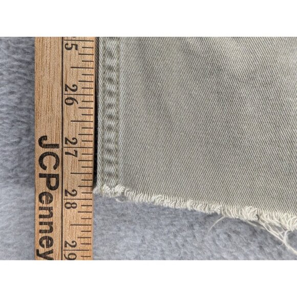 Asos Design Jeans Womens Size 4 Gren High Rise Wide Leg Raw Hem Cuff 100% Cotton - Picture 8 of 13